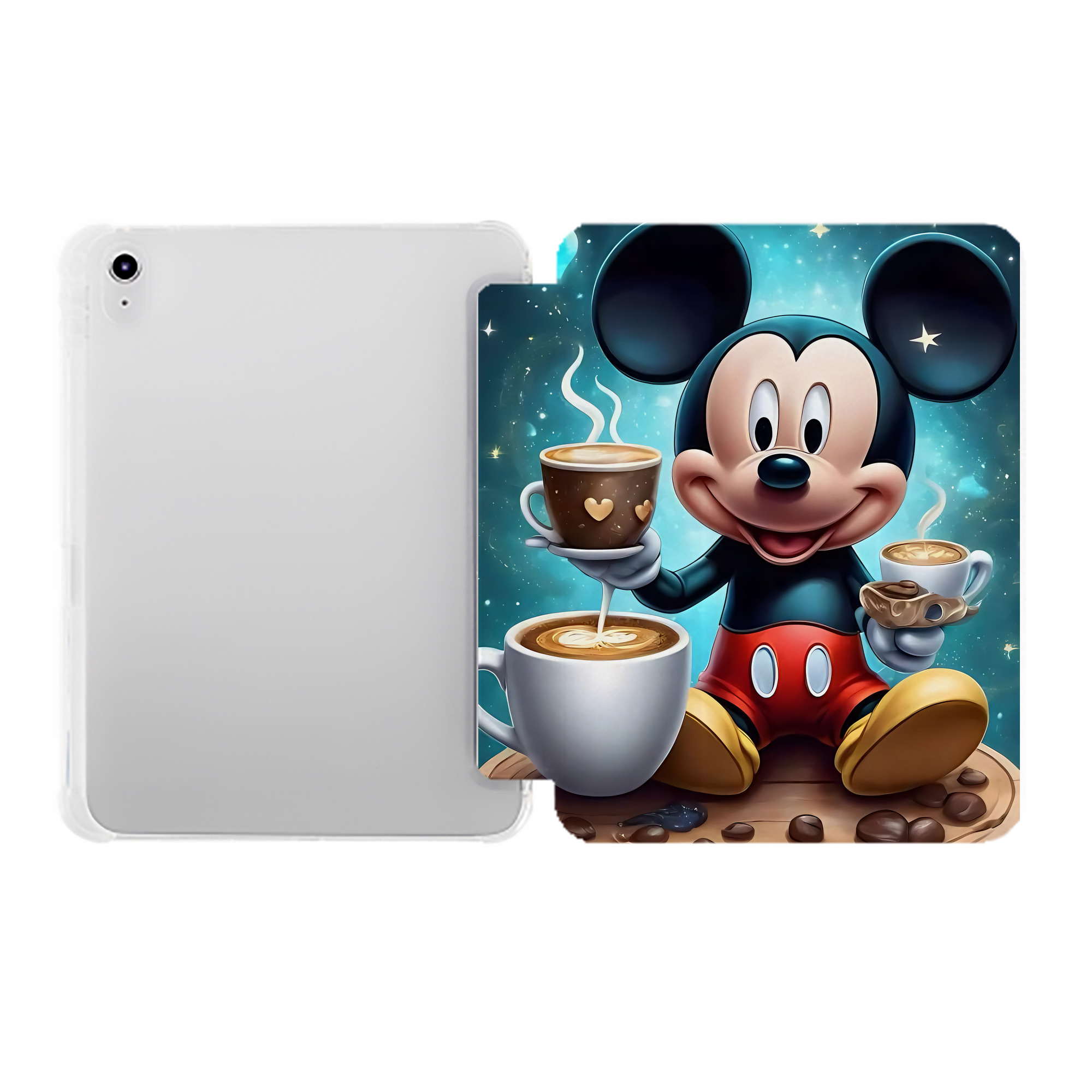 （画像用） ミッキーマウス Mickey Mouse IPad ケース ペン収納付き 三つ折りスタンド PUレザー×シリコン 対応機種9.5/10.5/10.9インチ